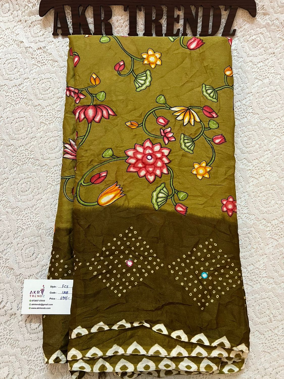 Floral print chiffon sarees
