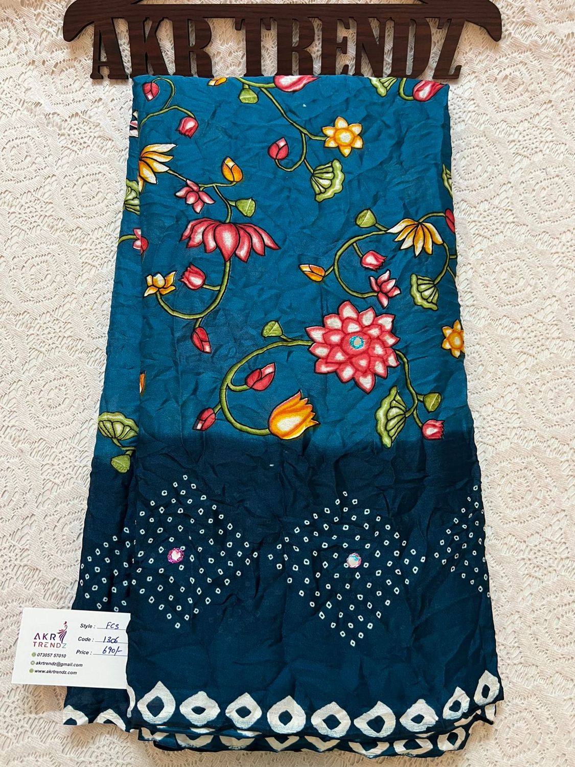 Floral print chiffon sarees