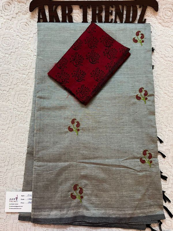 Rathi Embroidery semi silk sarees​