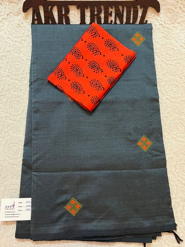 Rathi Embroidery semi silk sarees​