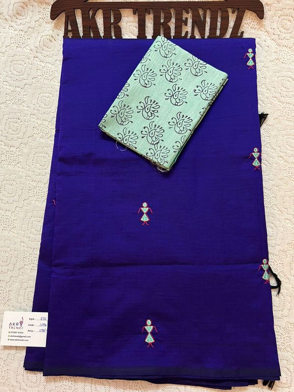 Rathi Embroidery semi silk sarees​