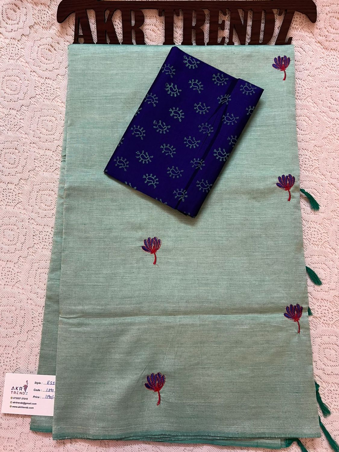 Rathi Embroidery semi silk sarees​