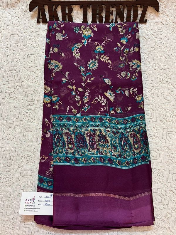 Satin Border Georgette sareee