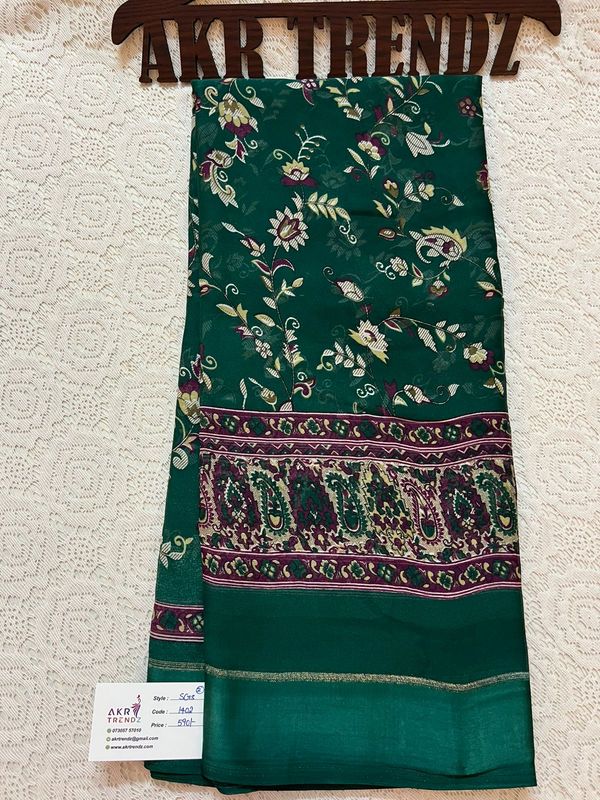 Satin Border Georgette sareee