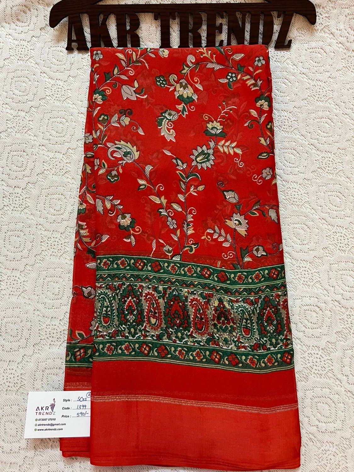 Satin Border Georgette sareee