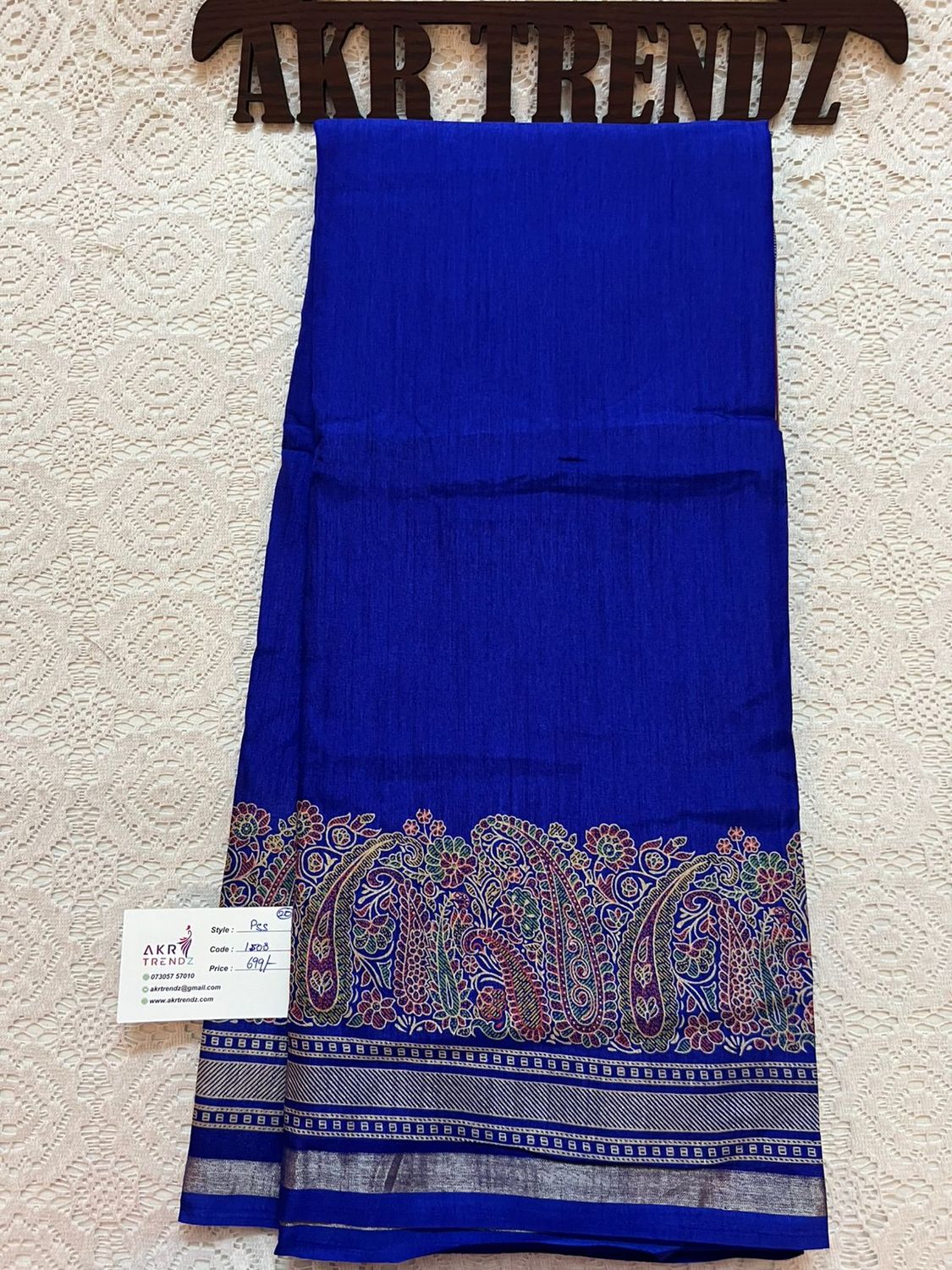 Thin border printed silk sarees
