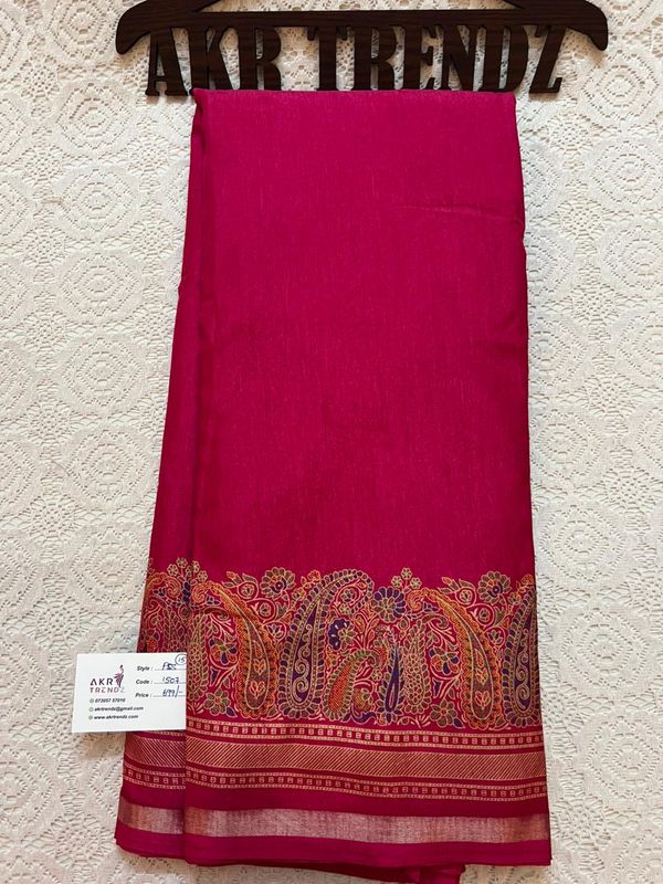 Thin border printed silk sarees