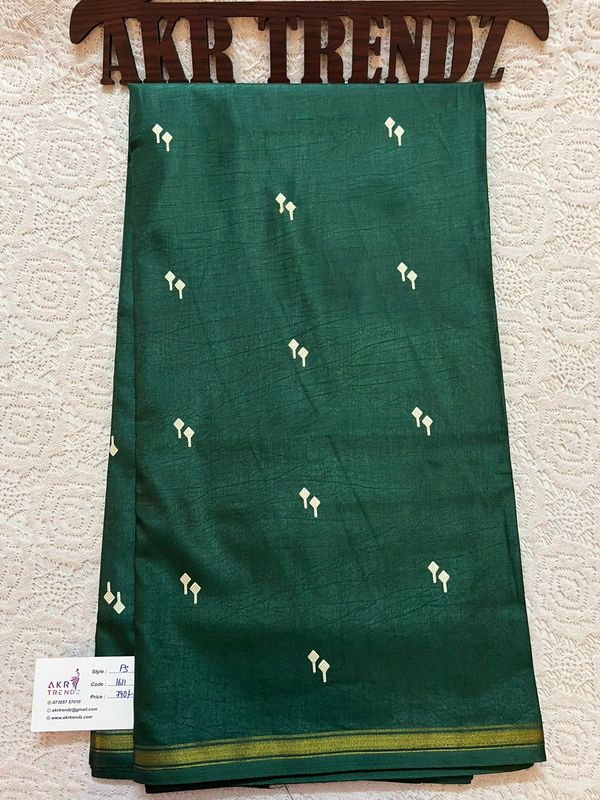 Thin border printed silk sarees​