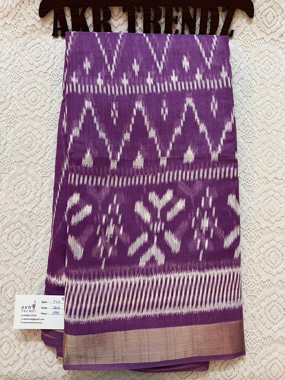 Ikkat print soft cotton sarees