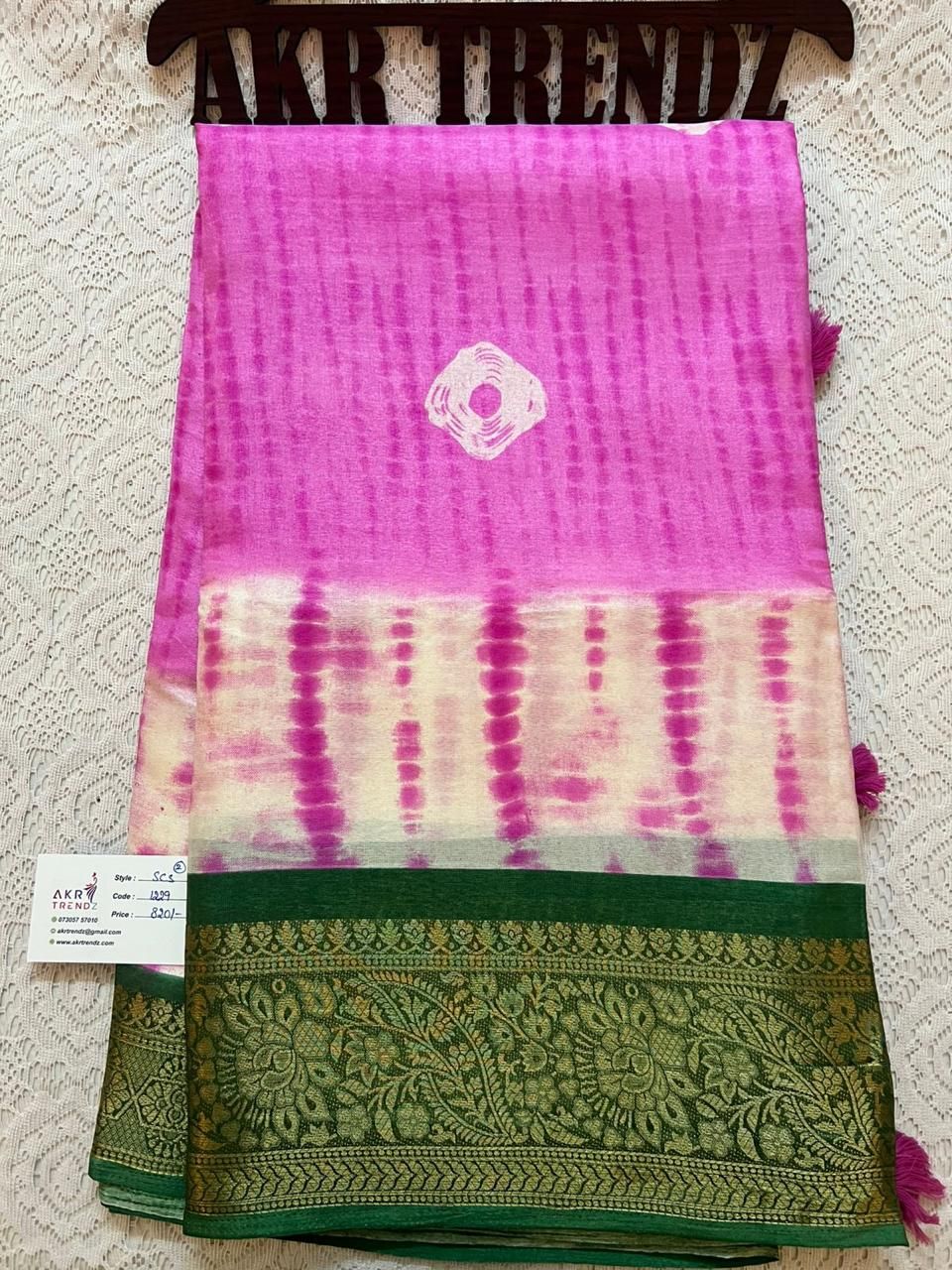 Shibori print soft cotton sarees
