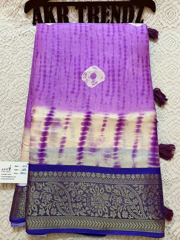 Shibori print soft cotton sarees