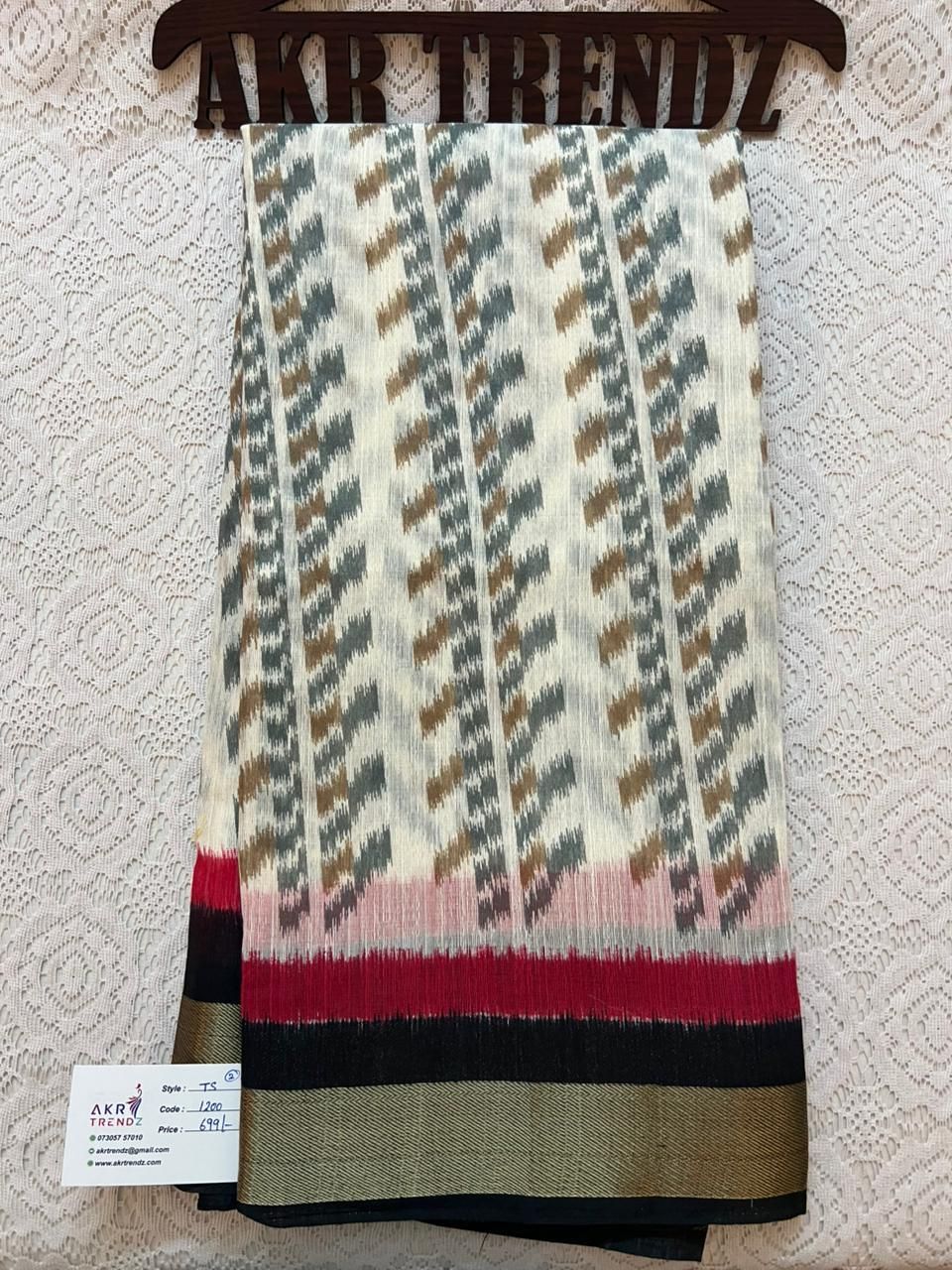 Ikkat print soft cotton sarees
