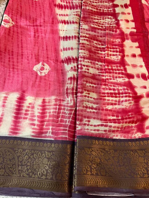 Shibori print soft cotton sarees