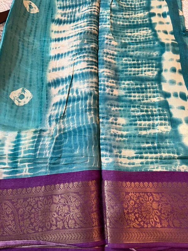 Shibori print soft cotton sarees