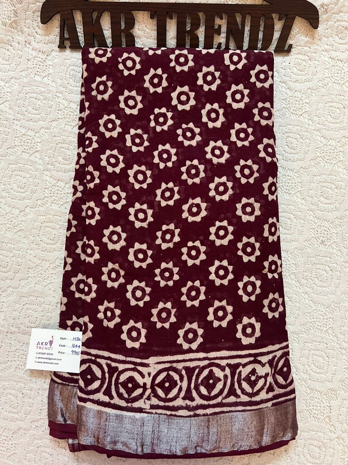 Hand Block Linen cotton sarees