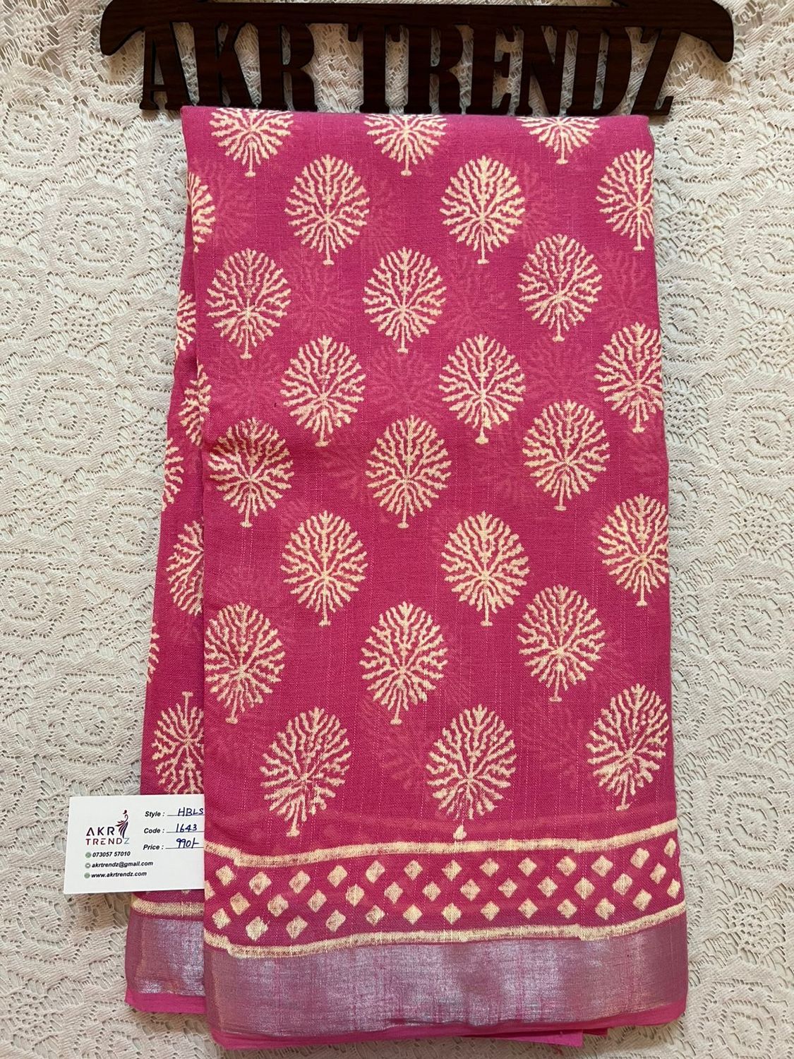 Hand Block Linen cotton sarees