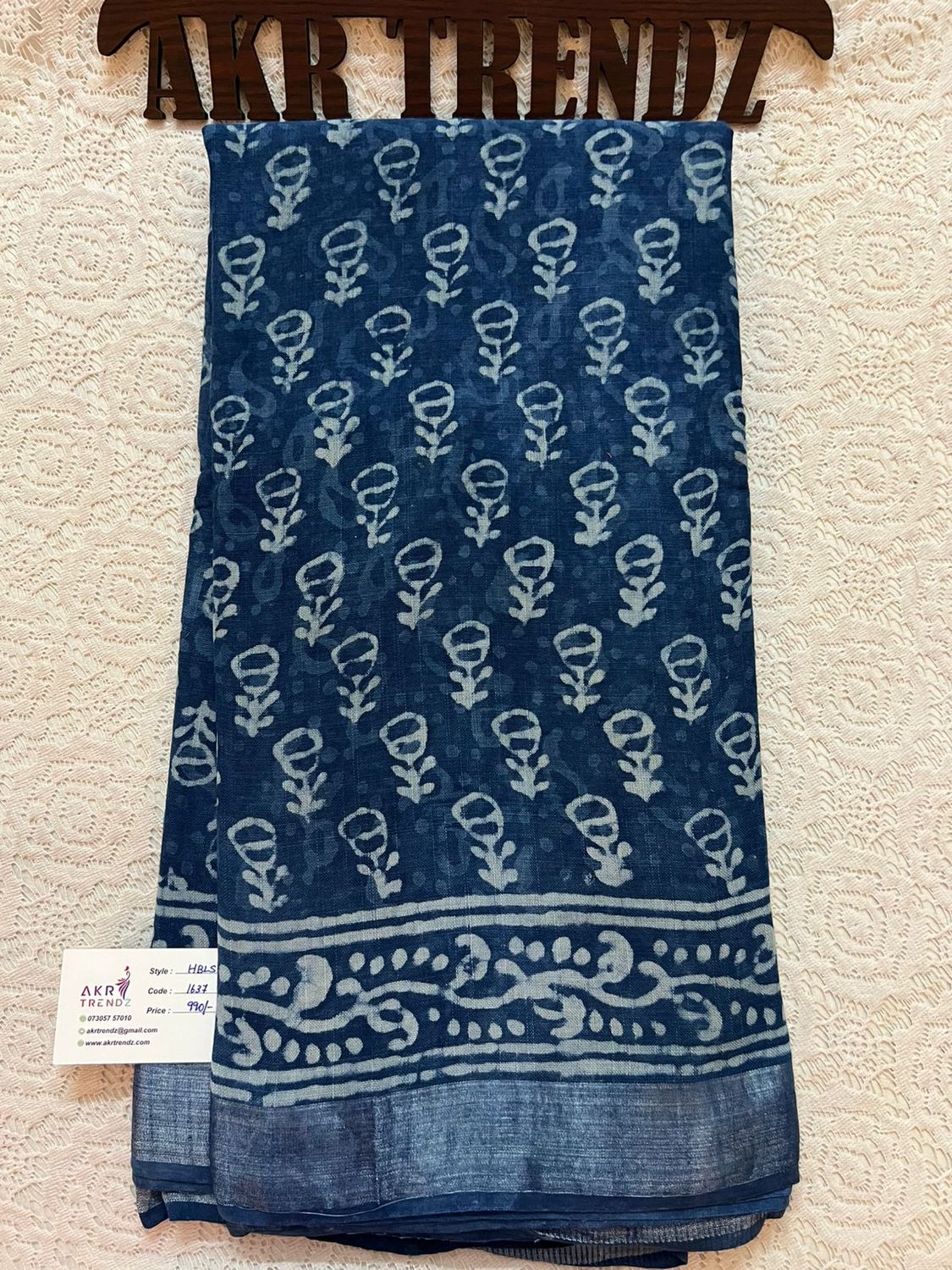 Hand Block Linen cotton sarees