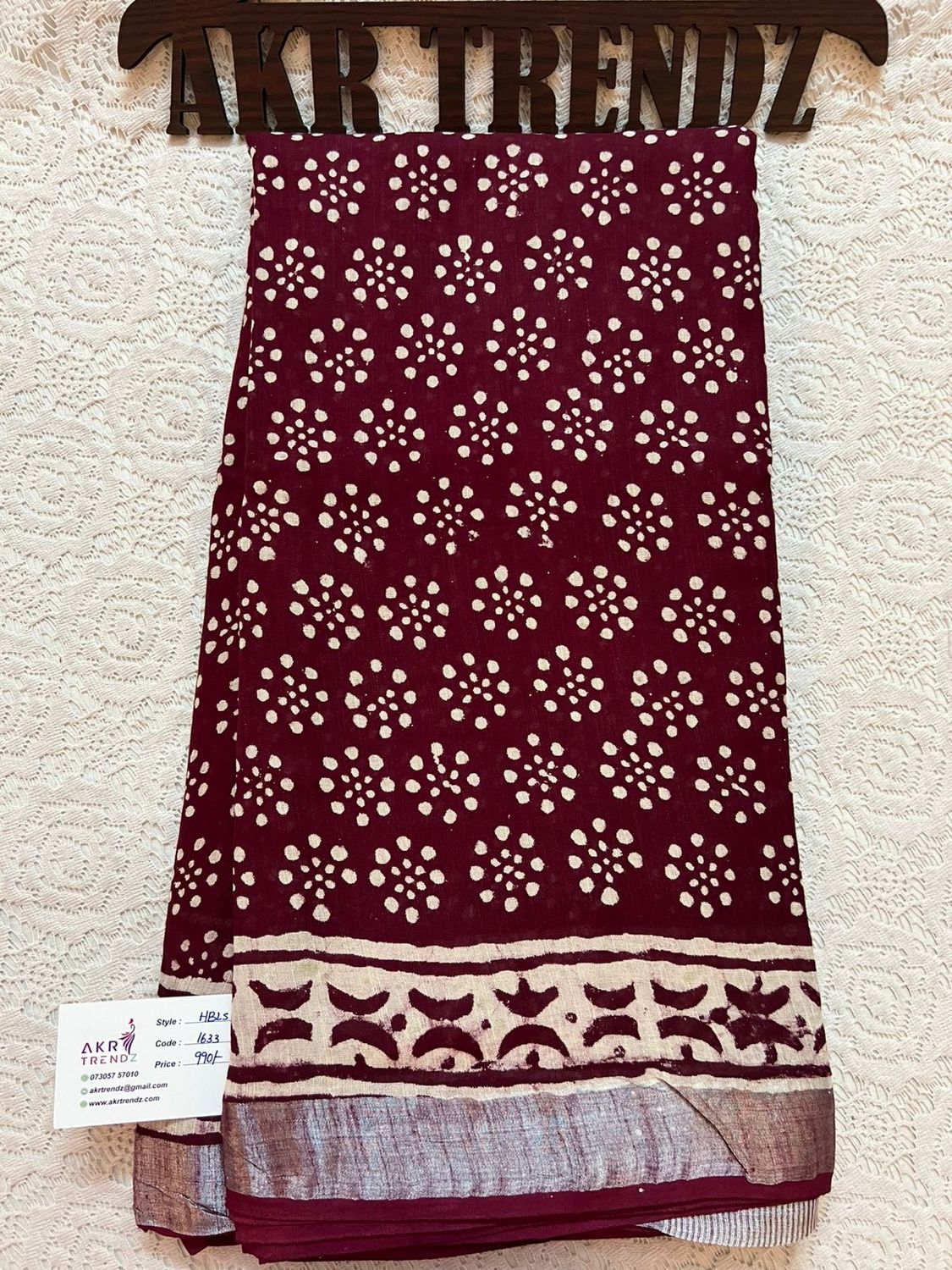 Hand Block Linen cotton sarees