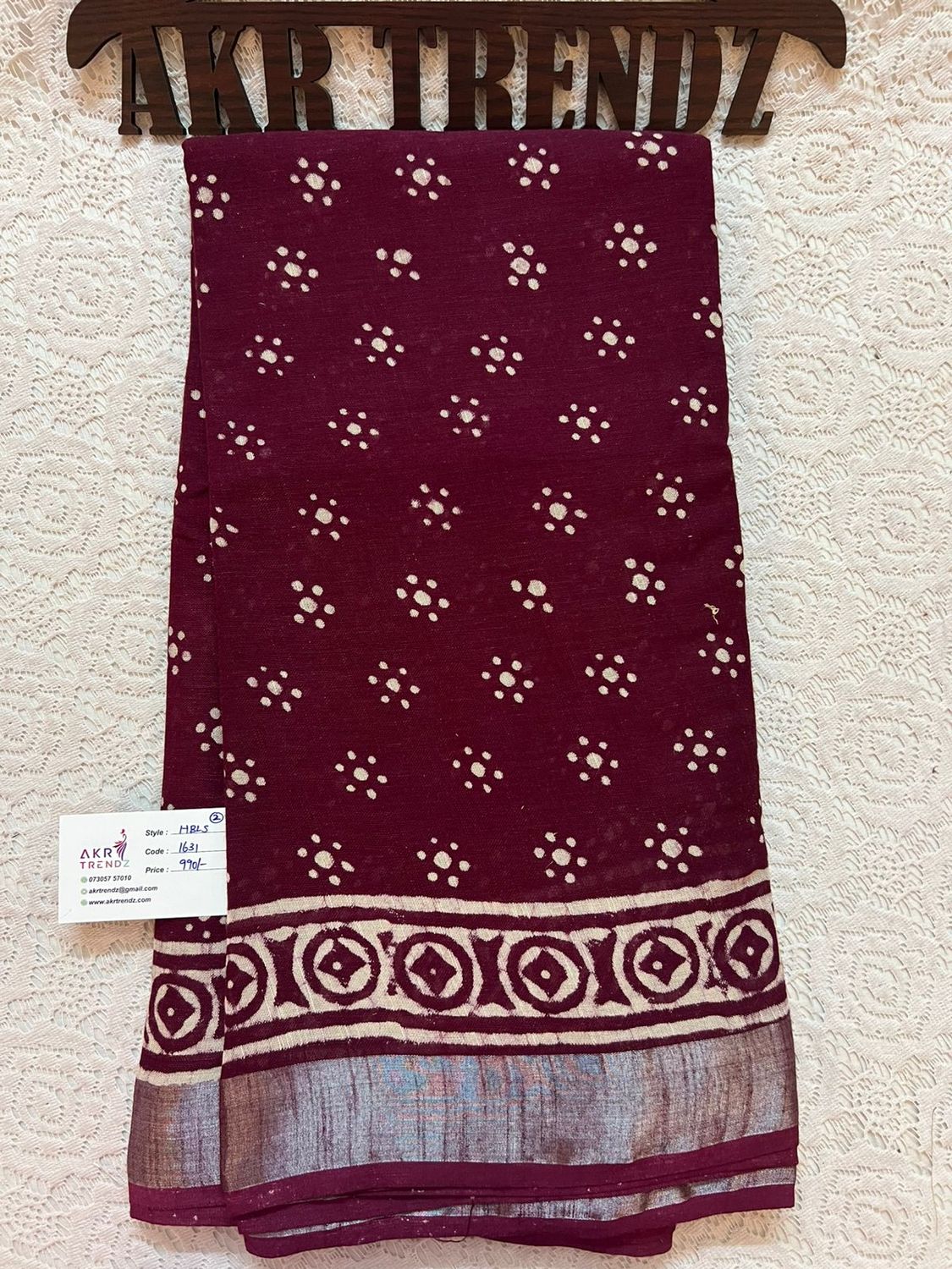 Hand Block Linen cotton sarees