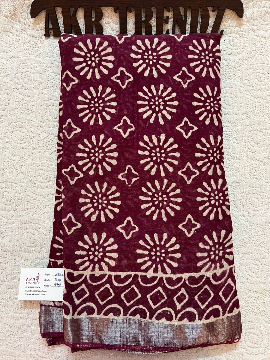 Hand Block Linen cotton sarees