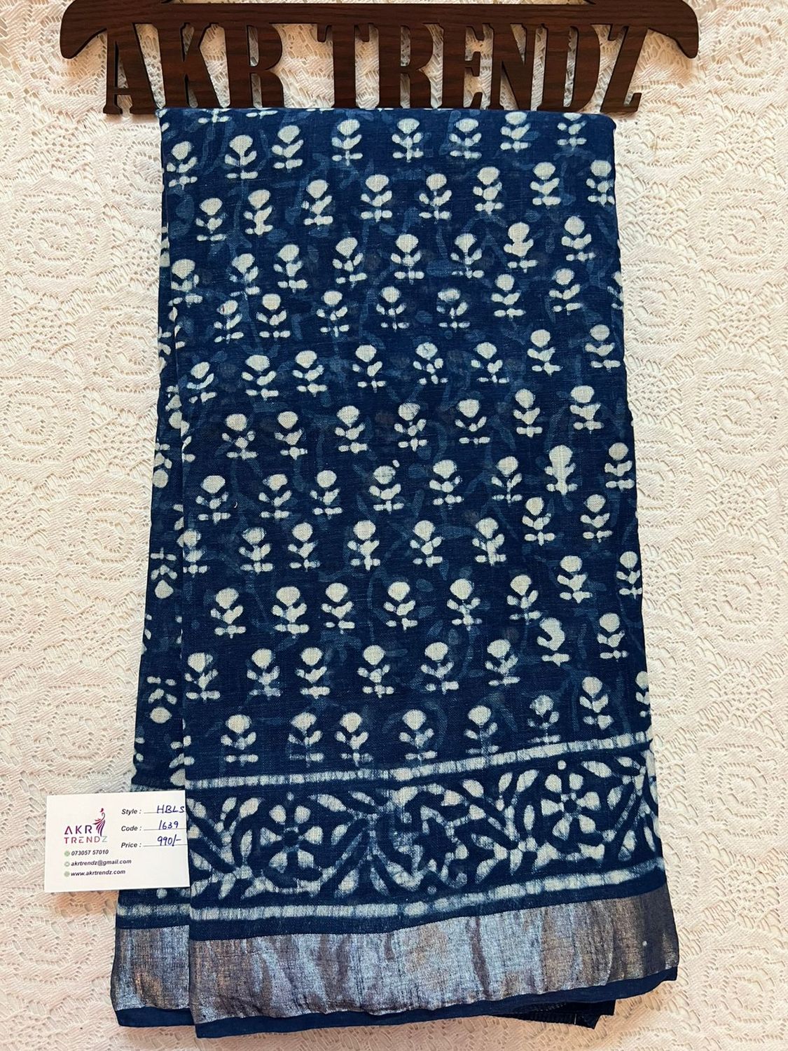 Hand Block Linen cotton sarees