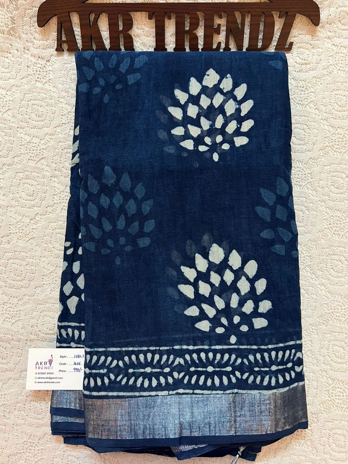 Hand Block Linen cotton sarees