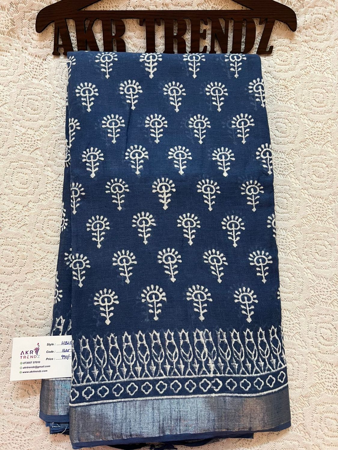 Hand Block Linen cotton sarees