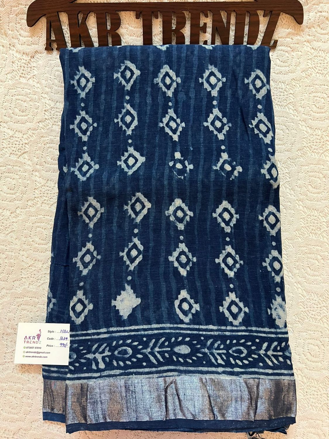 Hand Block Linen cotton sarees