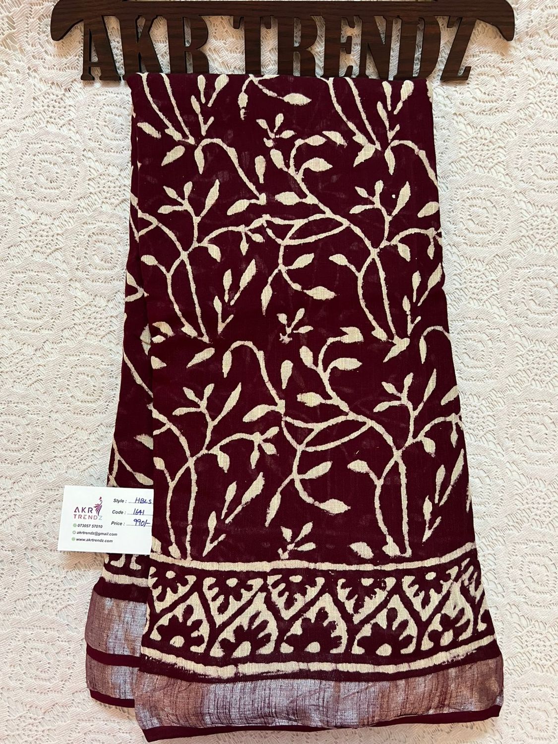 Hand Block Linen cotton sarees