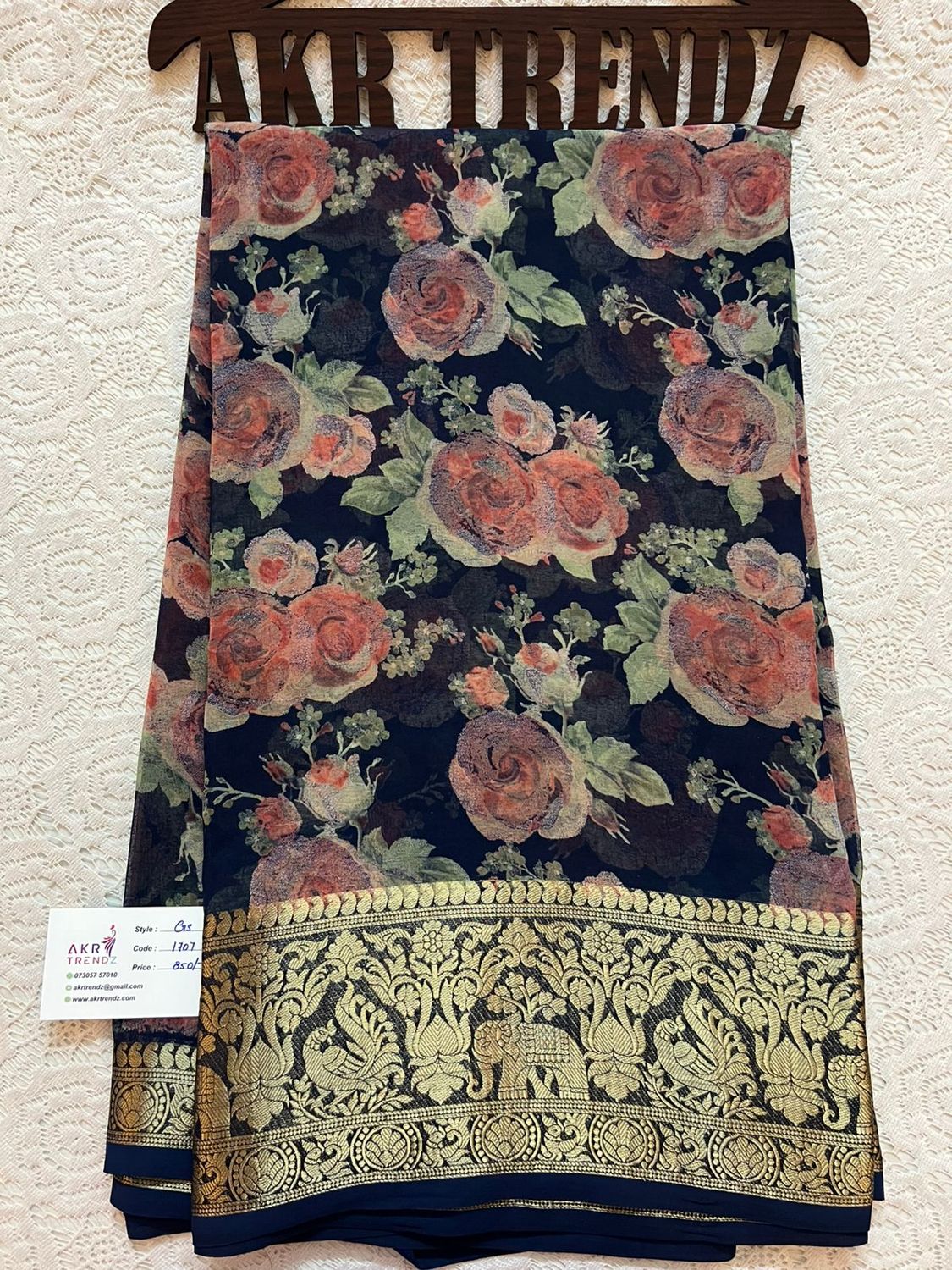 Jacquard border Georgette sarees​