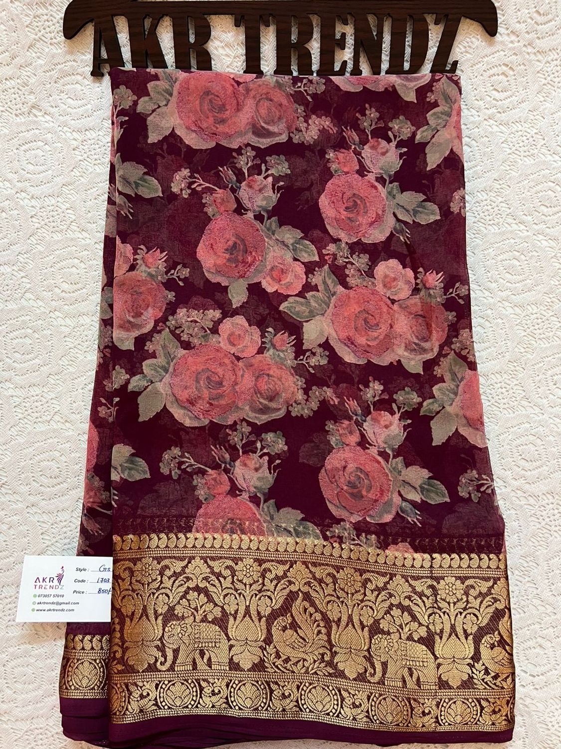 Jacquard border Georgette sarees​