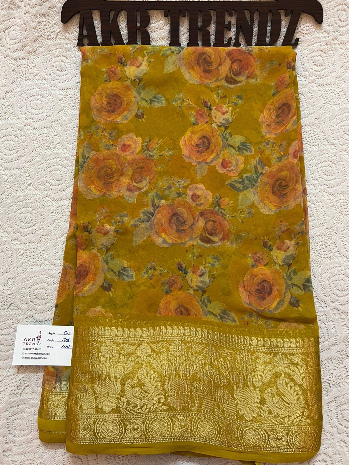 Jacquard border Georgette sarees​