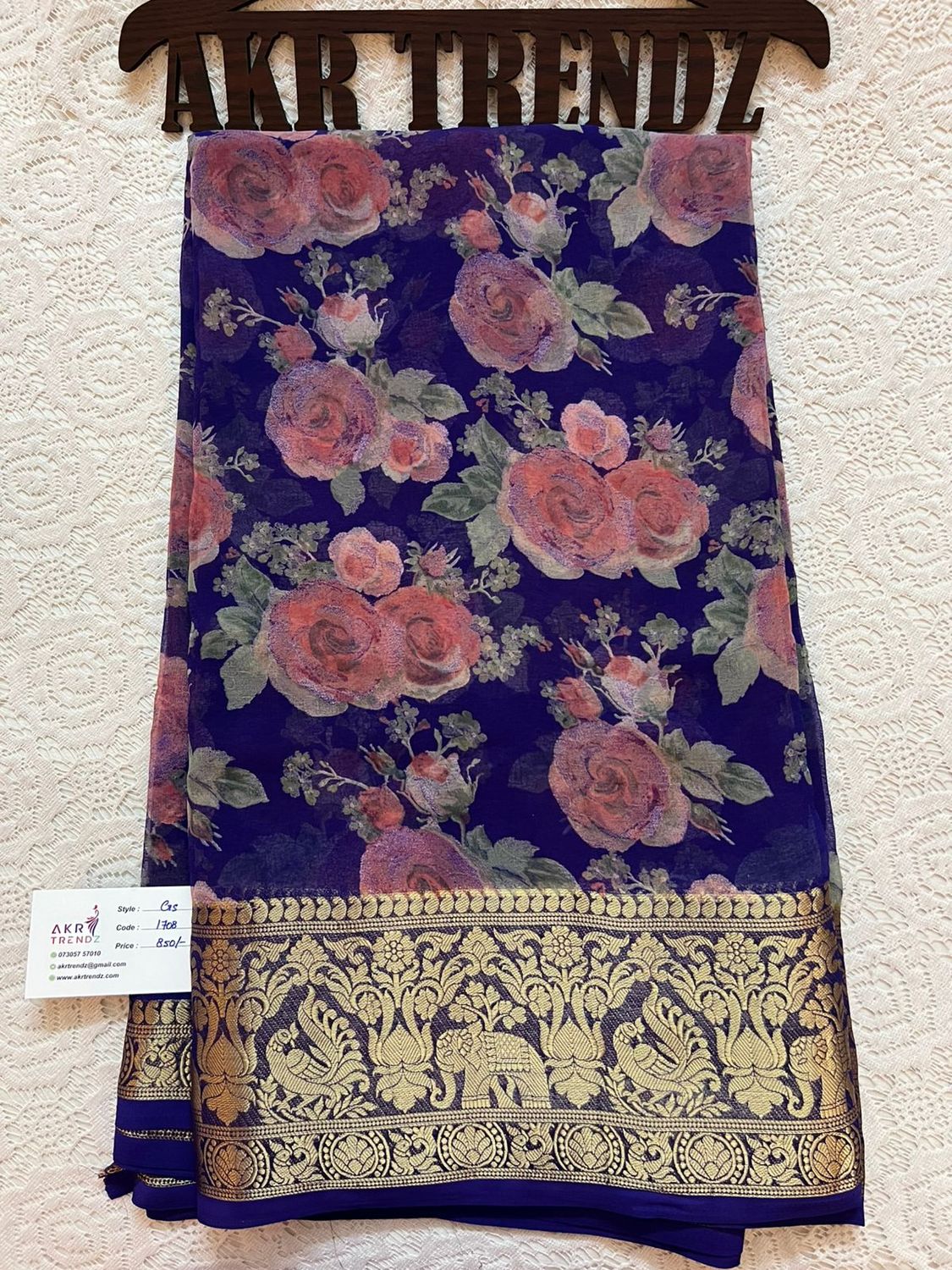 Jacquard border Georgette sarees​