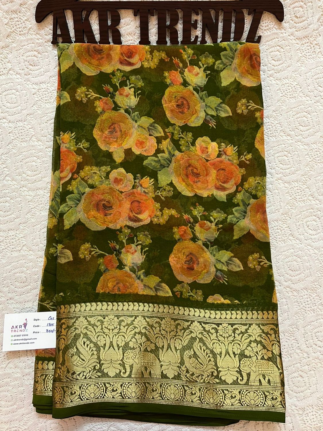 Jacquard border Georgette sarees​