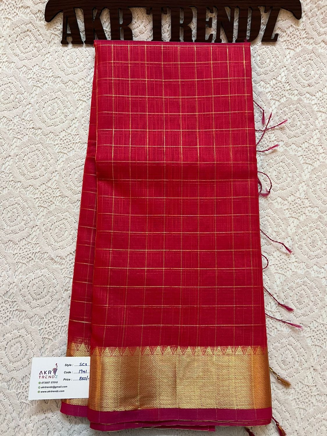 Checks silk cotton sarees​