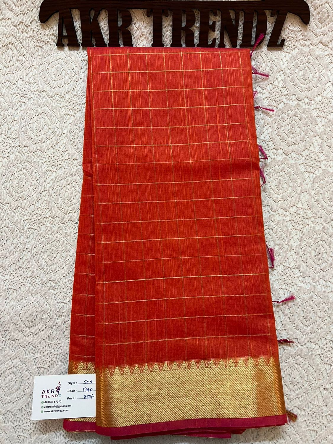 Checks silk cotton sarees​