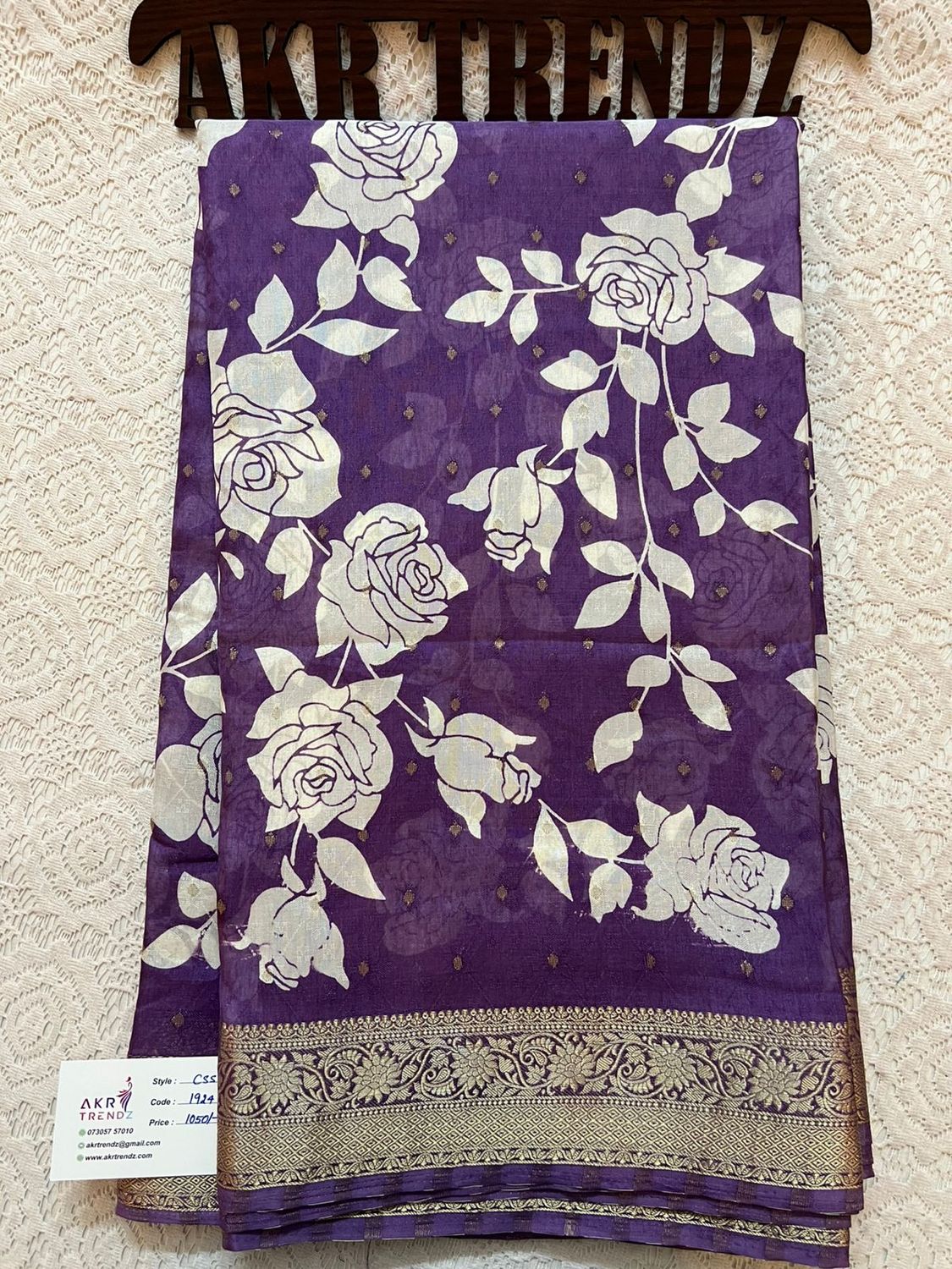 Floral chinnon silk sarees​