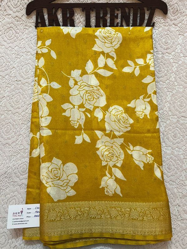 Floral chinnon silk sarees​