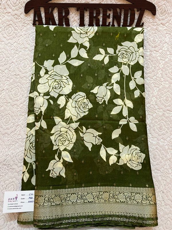 Floral chinnon silk sarees​