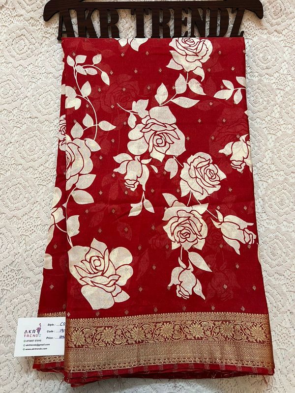 Floral chinnon silk sarees​
