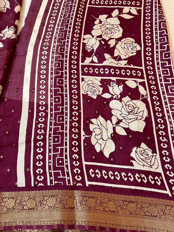Floral chinnon silk sarees​