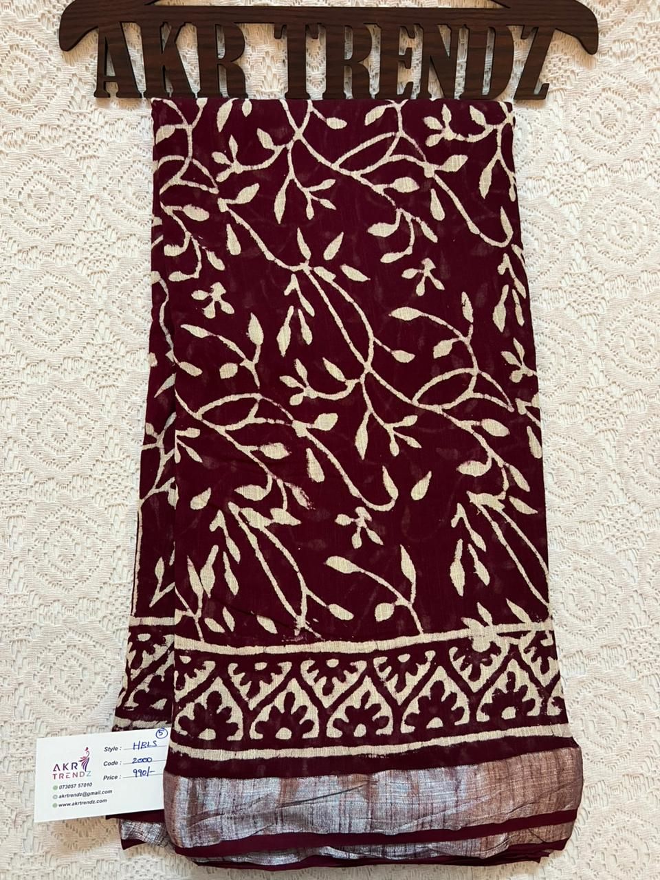 Hand Block Linen cotton sarees