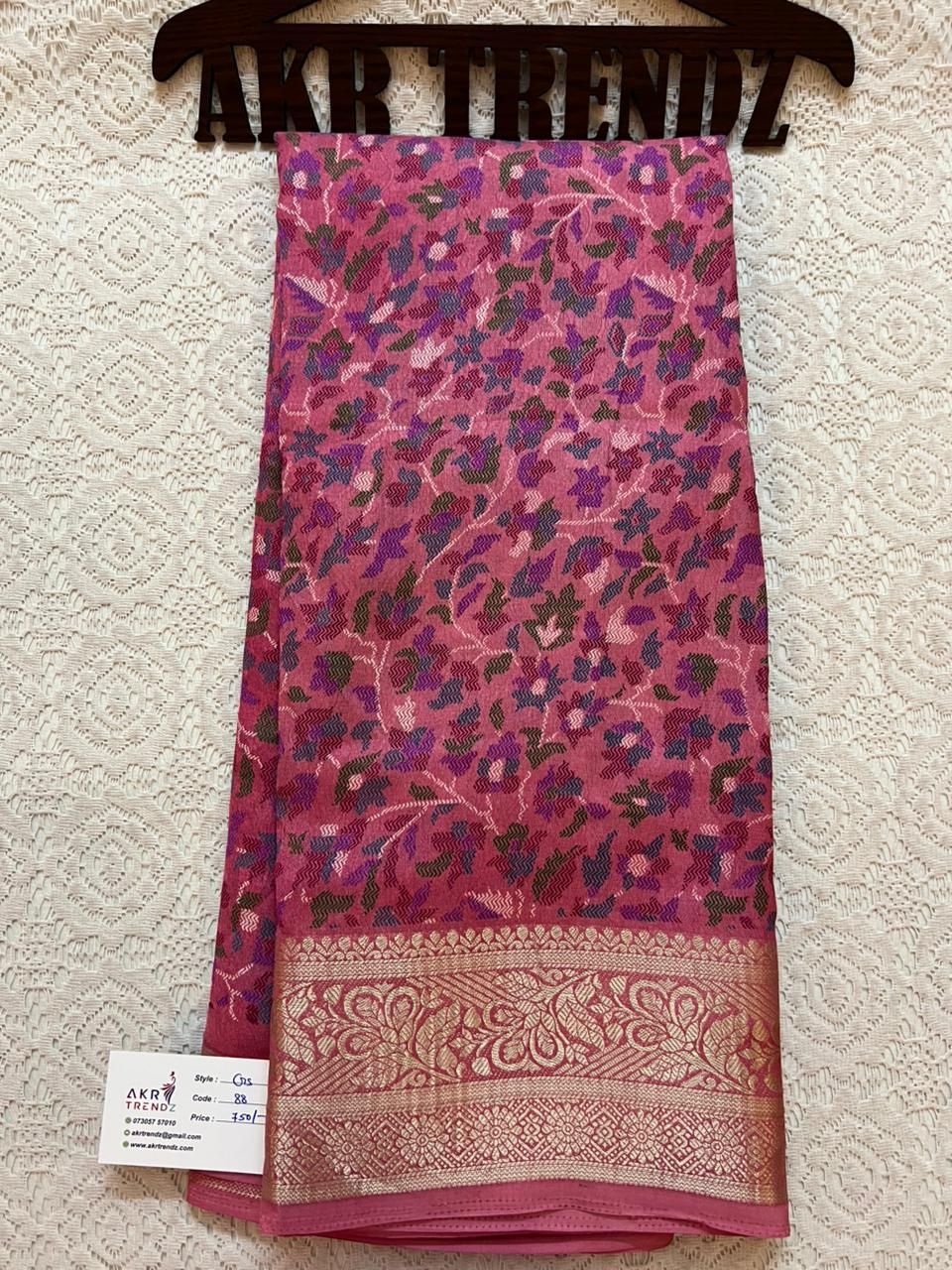 Jacquard border Georgette sarees