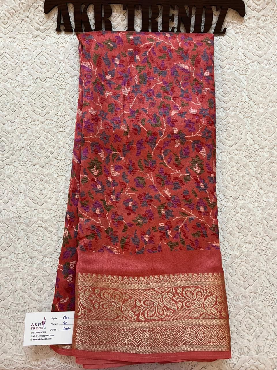 Jacquard border Georgette sarees