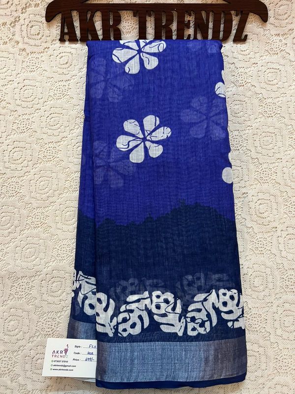 Batik print Linen cotton sarees