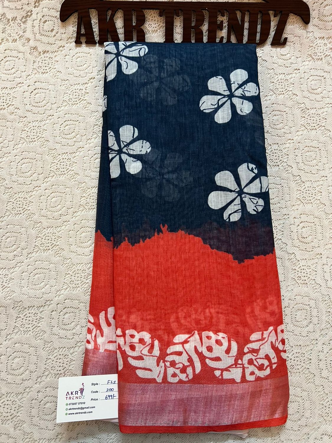 Batik print Linen cotton sarees