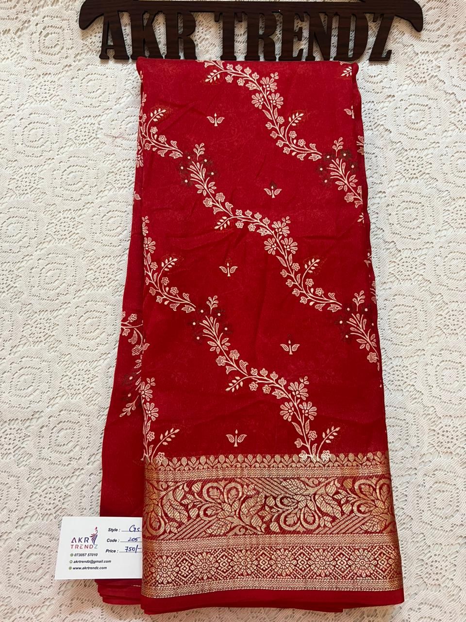 Jacquard border Georgette sarees