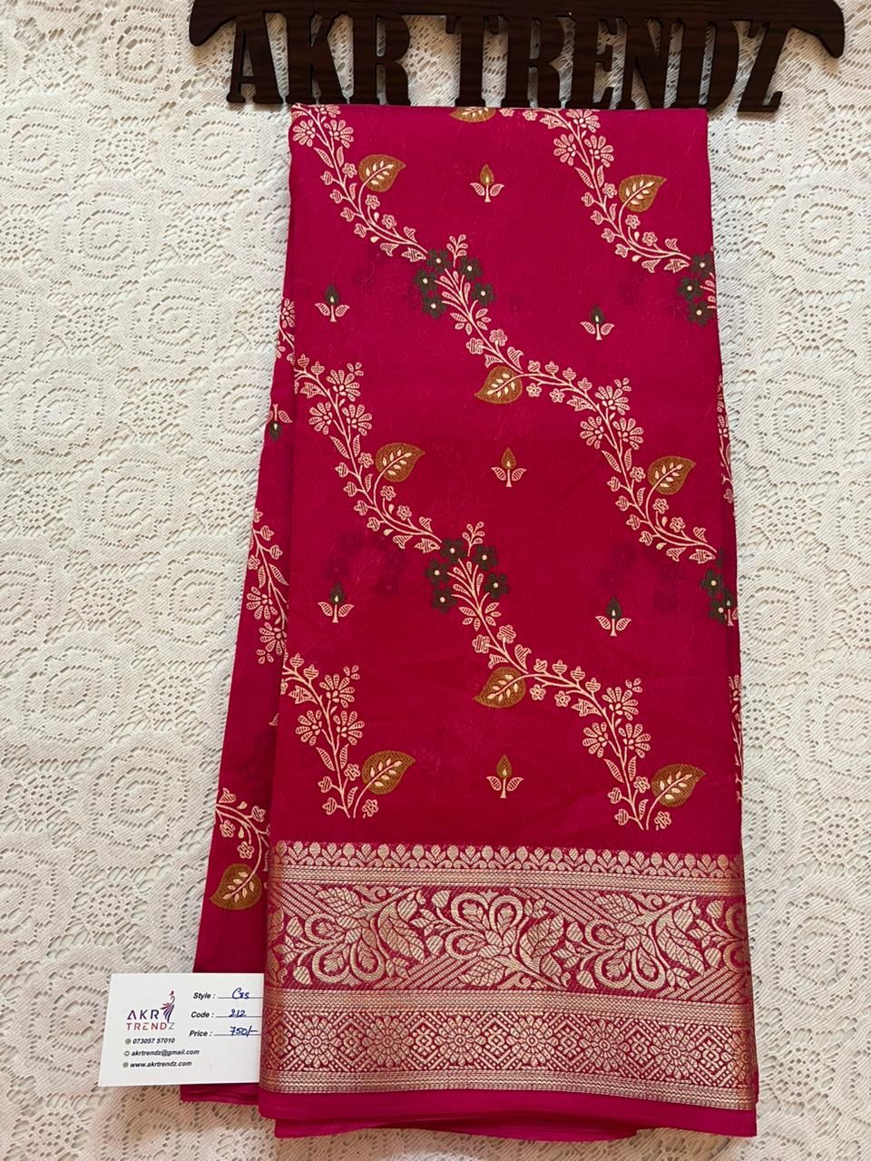 Jacquard border Georgette sarees