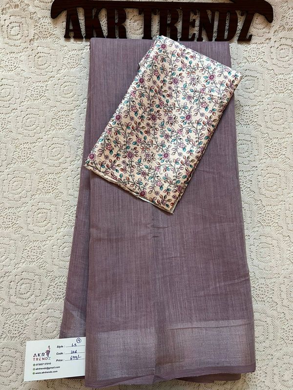 Fancy linen cotton sarees