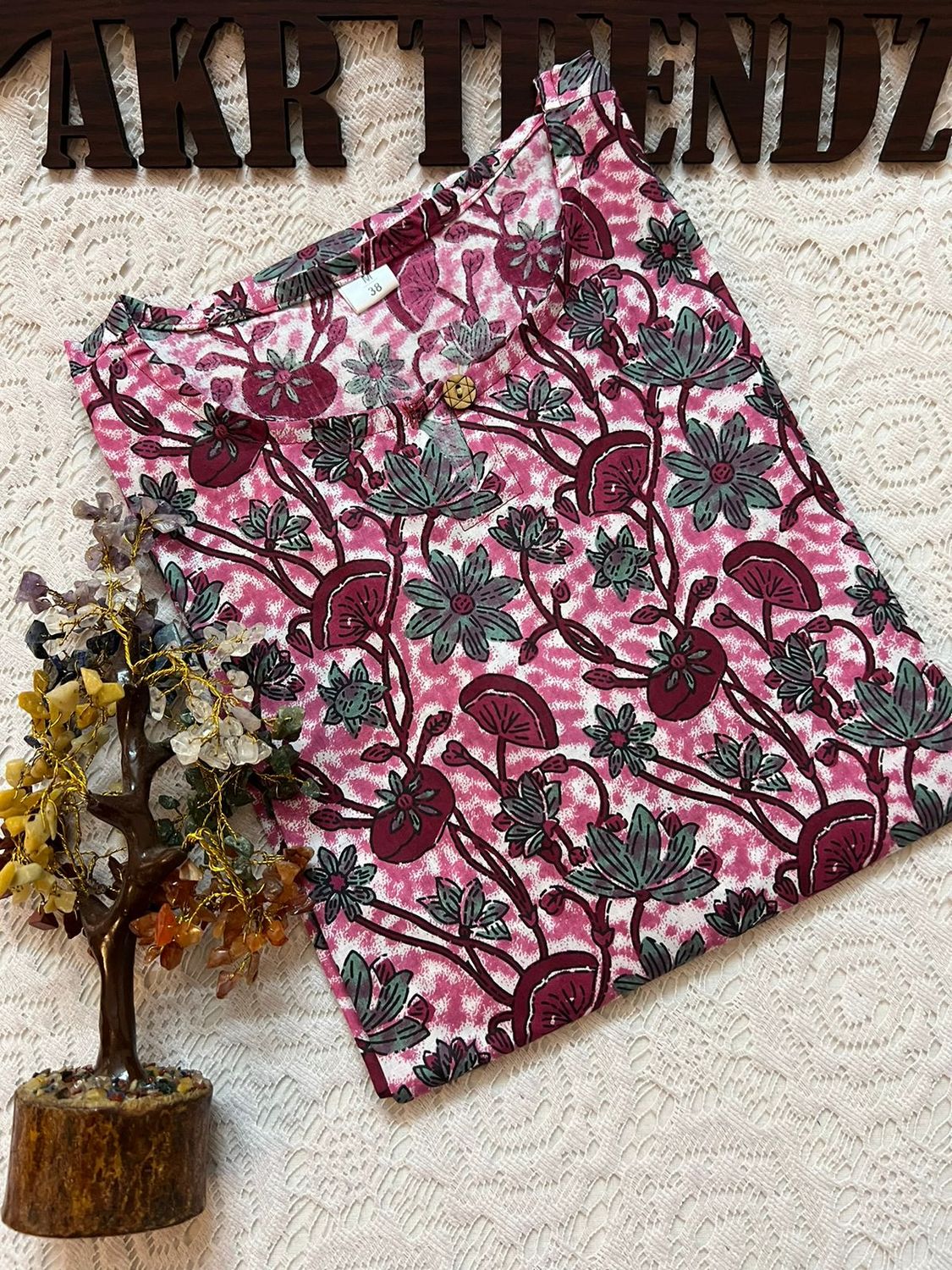 Handblock Cotton Long Kurti
